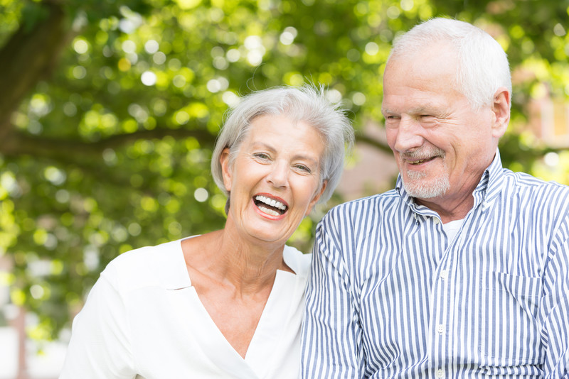 A happily matched senior couple